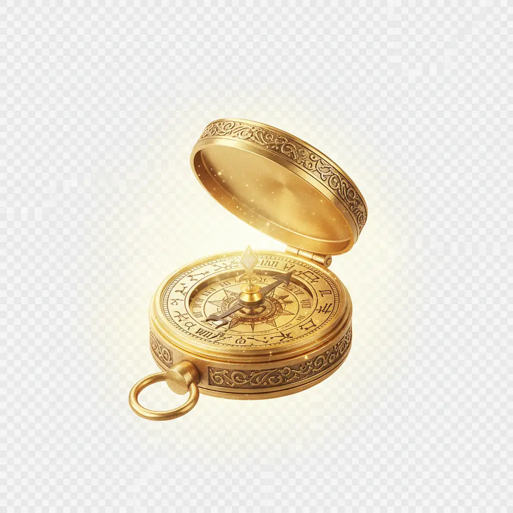 Bussola segreta dorata cliccabile